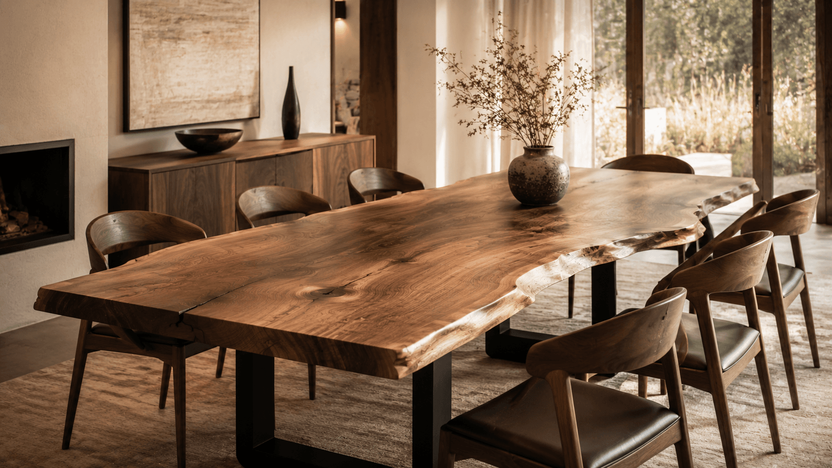 Finished table in an interior setting after delivery